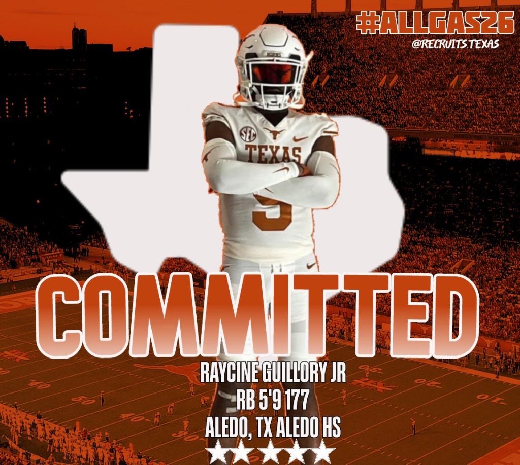 Texas Lands Big Commitment from Aledo RB Raycine Guillory