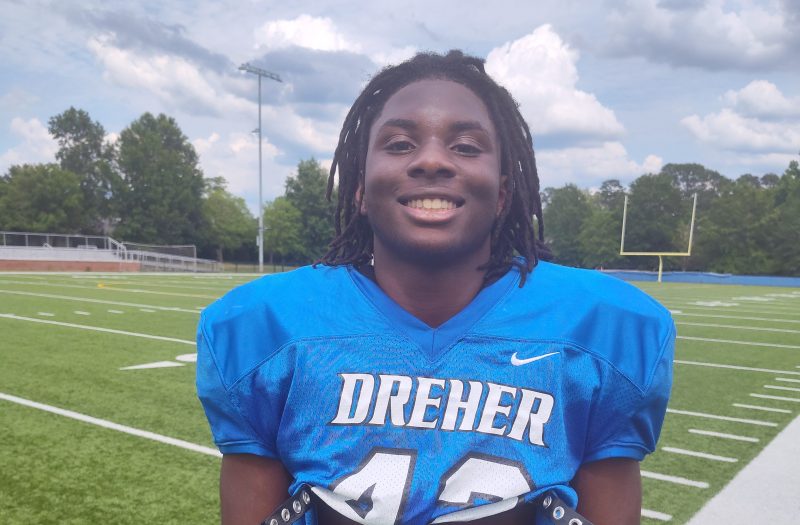 <span class="pn-tooltip pn-player-link">
        <span class="name-pointer">On Campus: Dreher Blue Devils</span>
        <span class="info-box not-prose" style="background: linear-gradient(to bottom, rgba(193,25,32, 0.95) 0%,rgba(193,25,32, 1) 100%)">
            <a href="https://prepredzone.com/2024/05/on-campus-dreher-blue-devils/" class="link-wrap">
                                    <span class="player-img"><img src="https://prepredzone.com/wp-content/uploads/sites/3/2024/05/IMG_20240523_161750993.jpg?w=150&h=150&crop=1" alt="On Campus: Dreher Blue Devils"></span>
                
                <span class="player-details">
                    <span class="first-name">On</span>
                    <span class="last-name">Campus: Dreher Blue Devils</span>
                    <span class="measurables">
                                            </span>
                                    </span>
                <span class="player-rank">
                                                        </span>
                                    <span class="state-abbr"></span>
                            </a>

            
        </span>
    </span>
